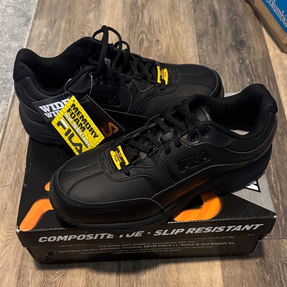 Fila Men's Black Slip Resistant Sneakers